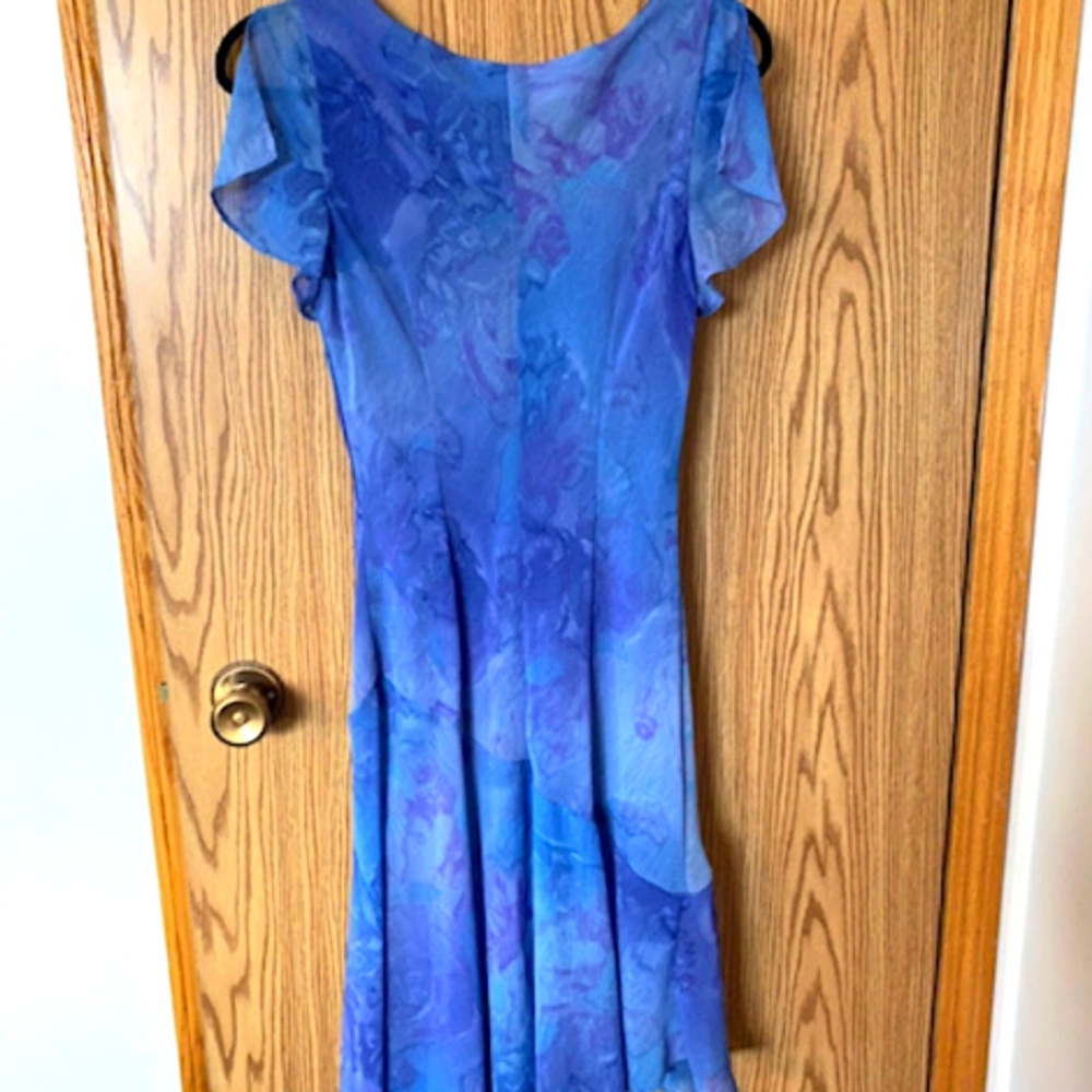 Petite dress with cowl neckline